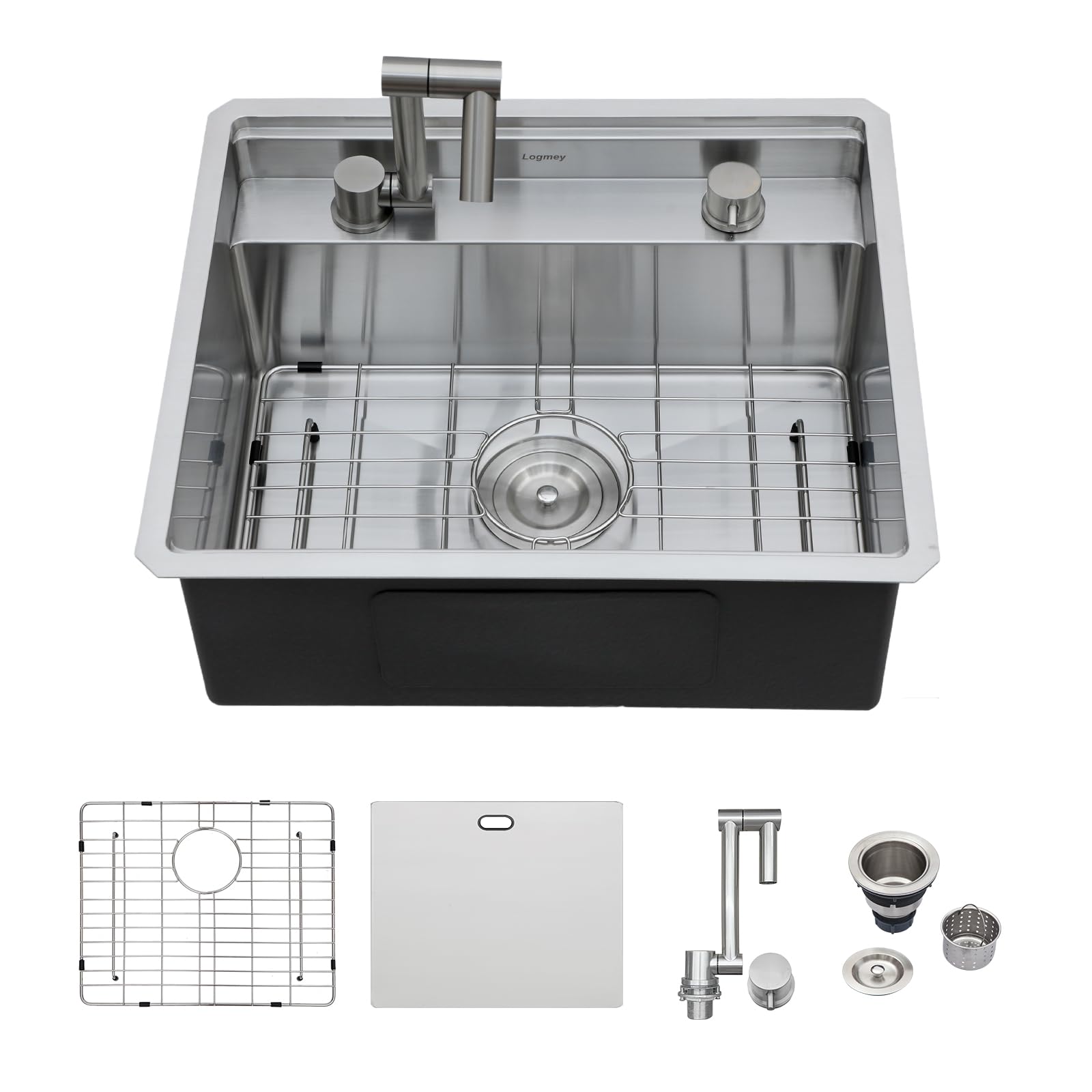Logmey 21x18 Inch Outdoor Kitchen Sink Undermount