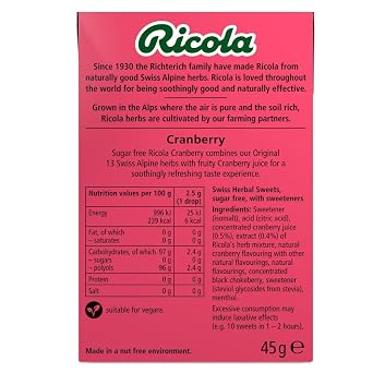 Ricola - Cranberry - 45g