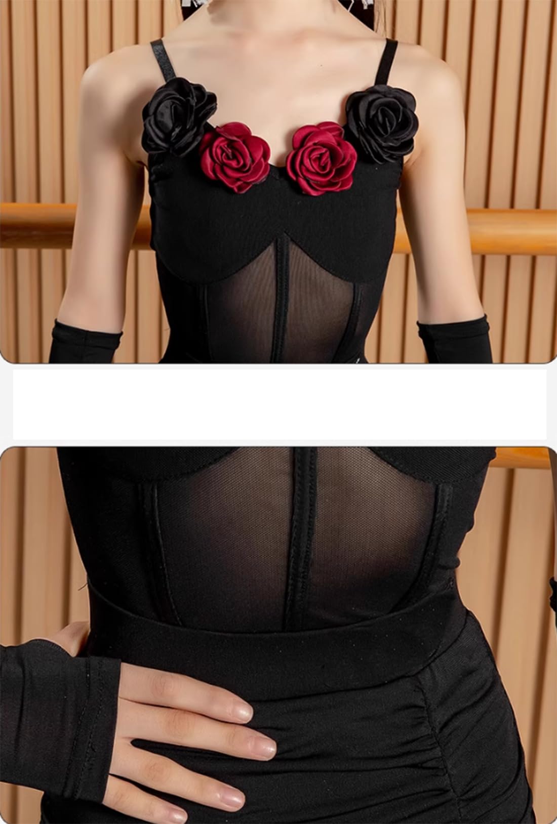OTMYIGO Vestito da Ballo Latino per Ragazze, Senza Maniche, Gonna Competizione per Balli da Sala Abiti da Ballo ChaCha per Bambini Samba Tango Festa