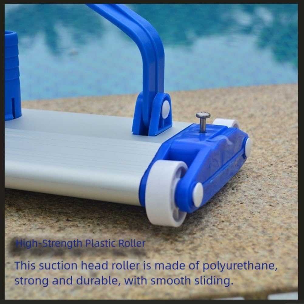 Cabezal de aspiradora de piscina de 14 pulgadas con cepillo, limpiador de succión de cuerpo de aluminio para piscinas de yeso gunita en el suelo, conector giratorio para mangueras estándar de 1.5