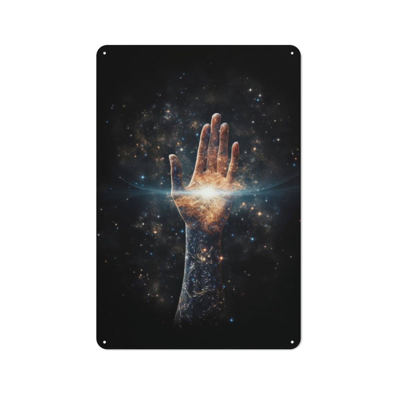 Junmoney Celestial Hand Tin Sign 30X20cm With For Pub Or Café, Retro-Style Decor, Suited To Café Interior Fans