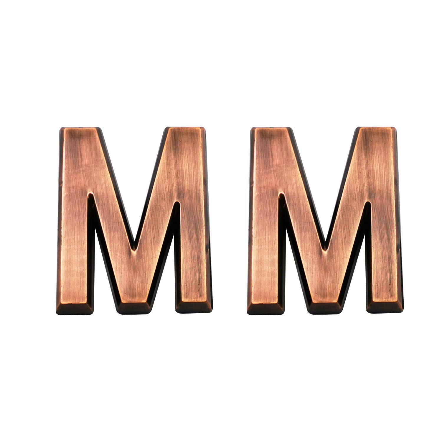 Cobata 2.75 Inch Adhesive House Numbers, Mailbox numbers, Street Door Numbers, Self-stick Address Signs for Apartments, Double Bronze Letter M