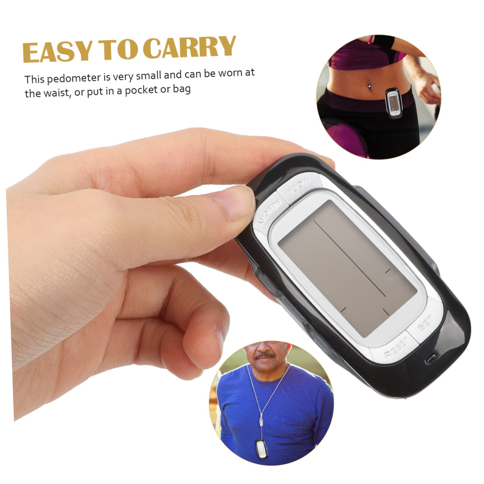 Abaodam Pédomètre Compteur De Pas Podomètres pour Marcher Compteur De Calories Comptoir Podomètre pour Marcher Compteur De Randonnée Pédestre Abdos