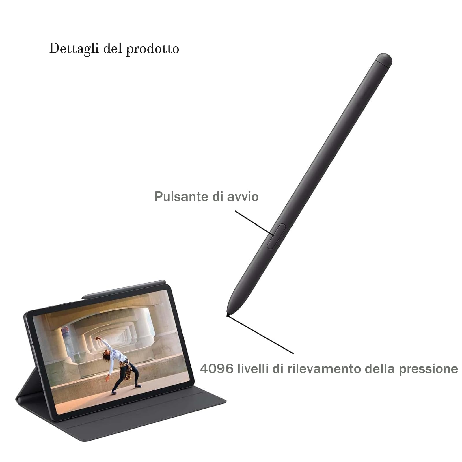 2 Pcs Galaxy Tab S6 Lite Penna Stylus di Ricambio per Samsung Galaxy Tab S6 Lite (EJ-PP610) Penna Touch S Pen senza Bluetooth (Nero)