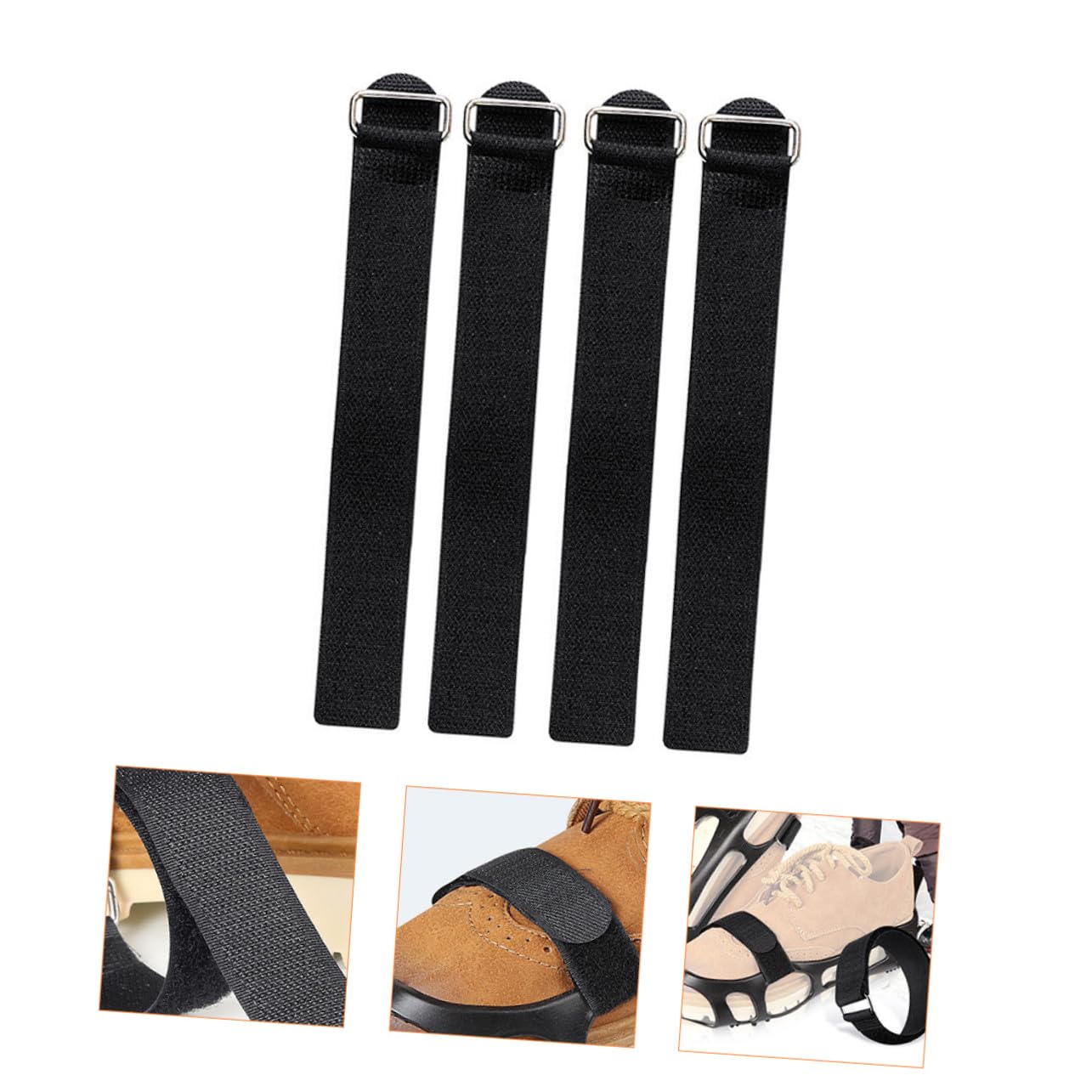 Garneck Correas Antideslizantes para Crampones de Hielo, Nylon Ajustable, 4 Piezas, Unisex para Senderismo y Montaña, Compatibles Botas y Zapatillas, Diseño Ligero y Resistente