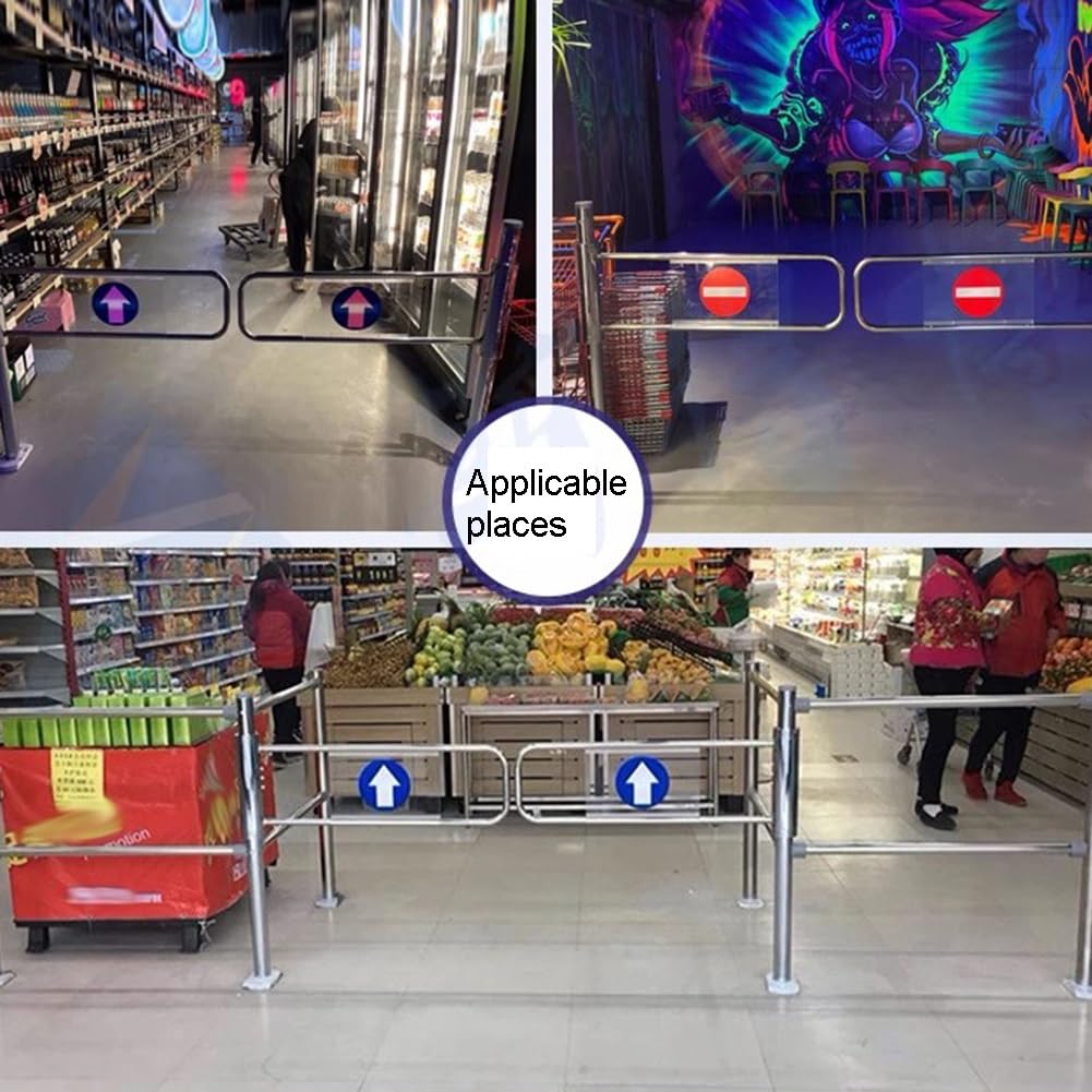 Puerta oscilante industrial de metal con barandilla, puerta de seguridad de cierre automático para supermercados, bibliotecas y almacenes, solución de control de acceso duradera