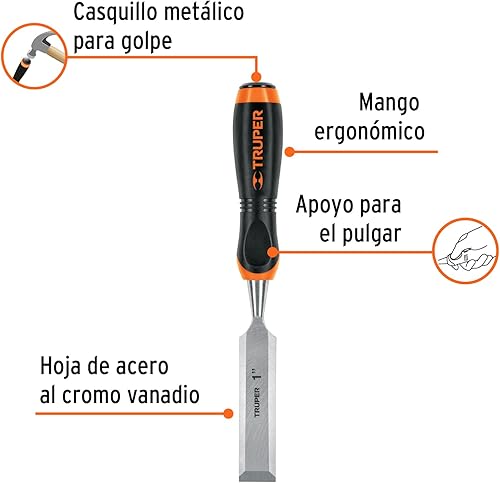 Miniatura 2 de TRUPER FT-1 cinceles de madera de 1"