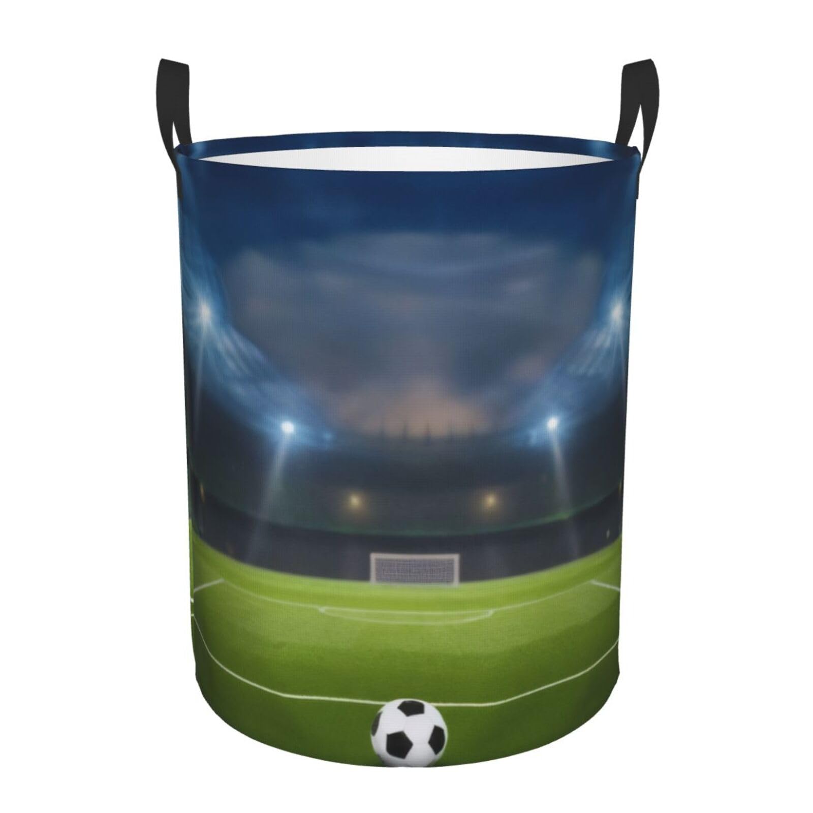 Round Laundry Baskets Football Laundry Hamper Waterproof Oxford Fabric Dirty Clothes Hampers With Handles, Kids Toy Storage, Collapsible Nursery Basket, For Bedrooms Bath