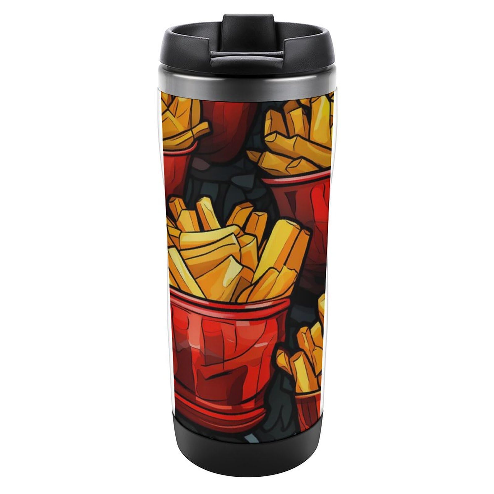 French Fries Tumblers with Lid Stainless Steel Coffee Cup Insulated Mug for Home Office Travel