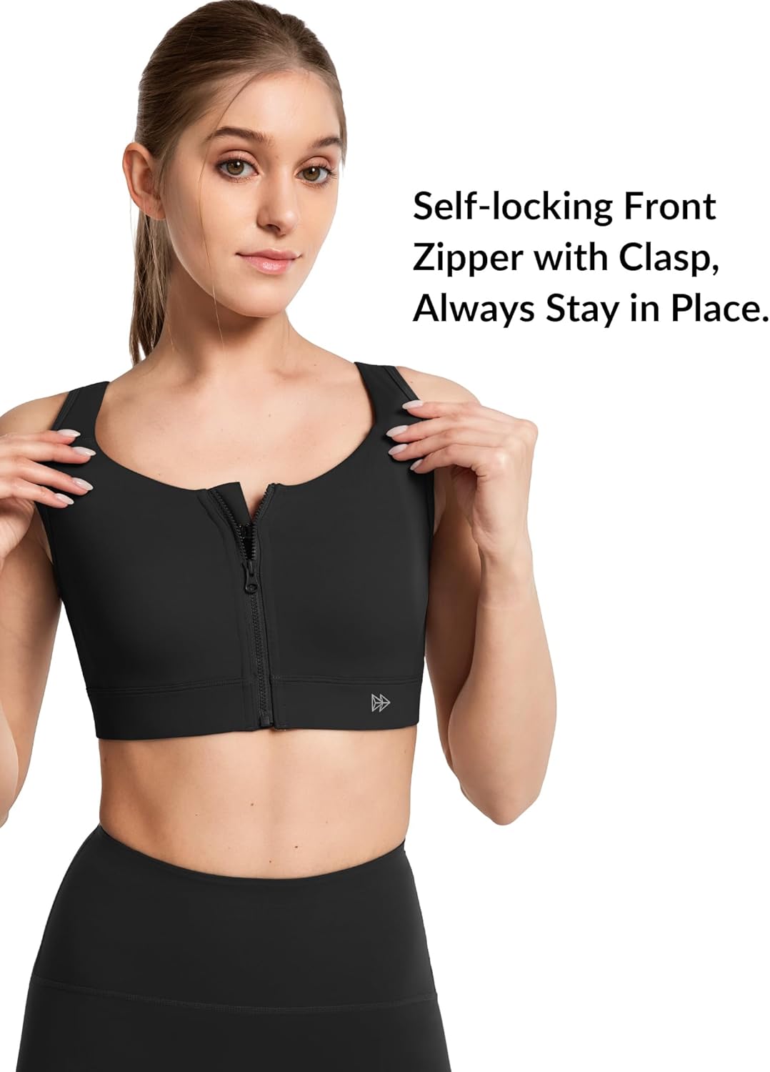 Yvette Front Zip Sports Bras for Women High Impact V-Back Supportive Bras for Plus Size - Image 4