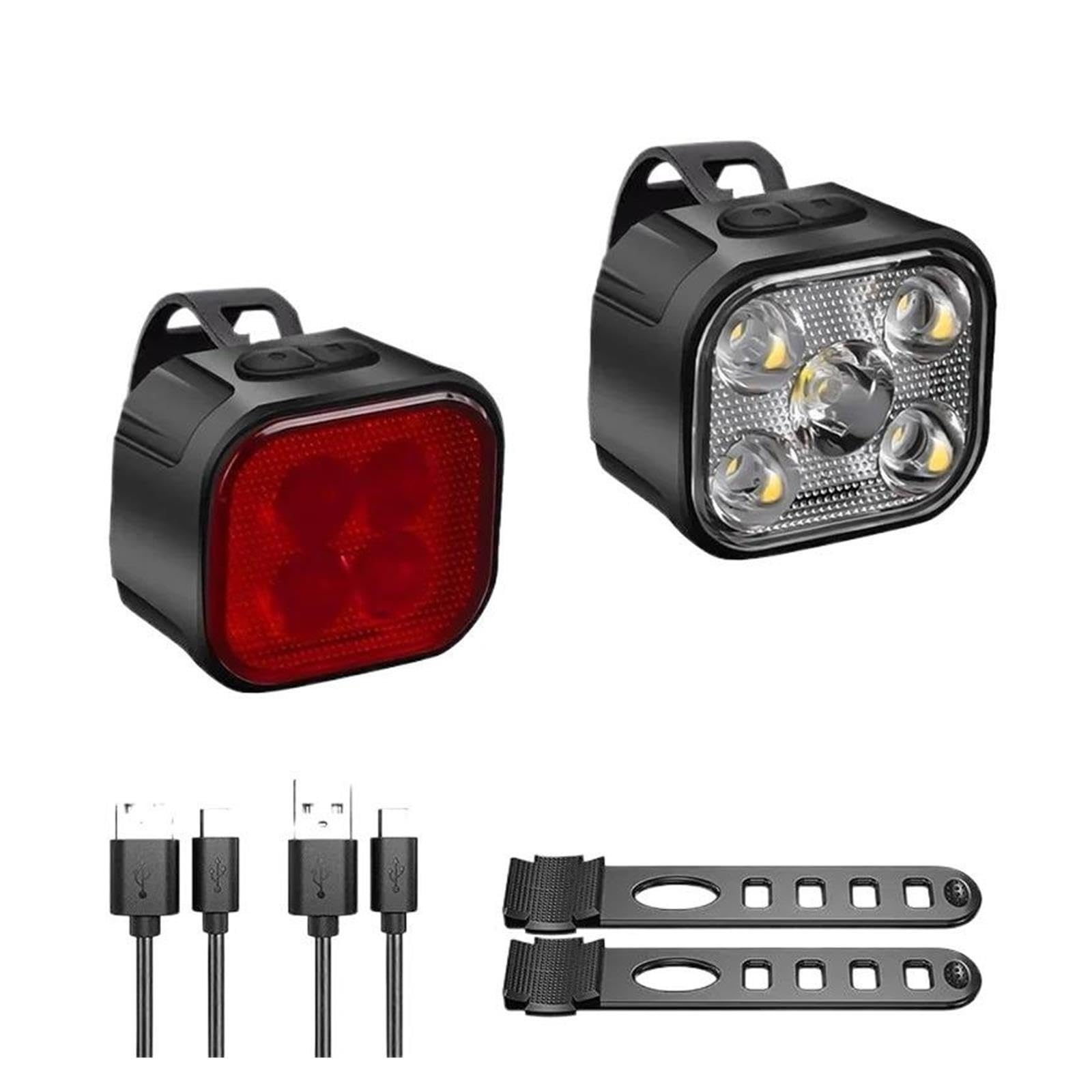 Set di luci for bici ricaricabili USB 1/2PCS