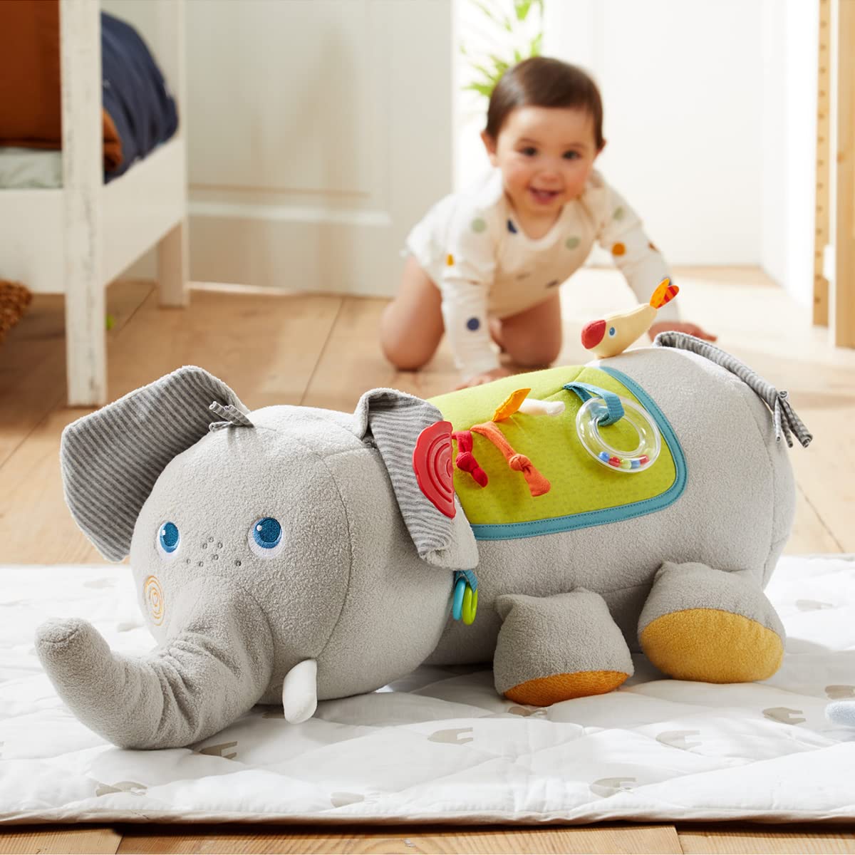 HABA 306454 - Entdeckertier Elefant, Multifunktionsspielzeug ab 6 Monaten