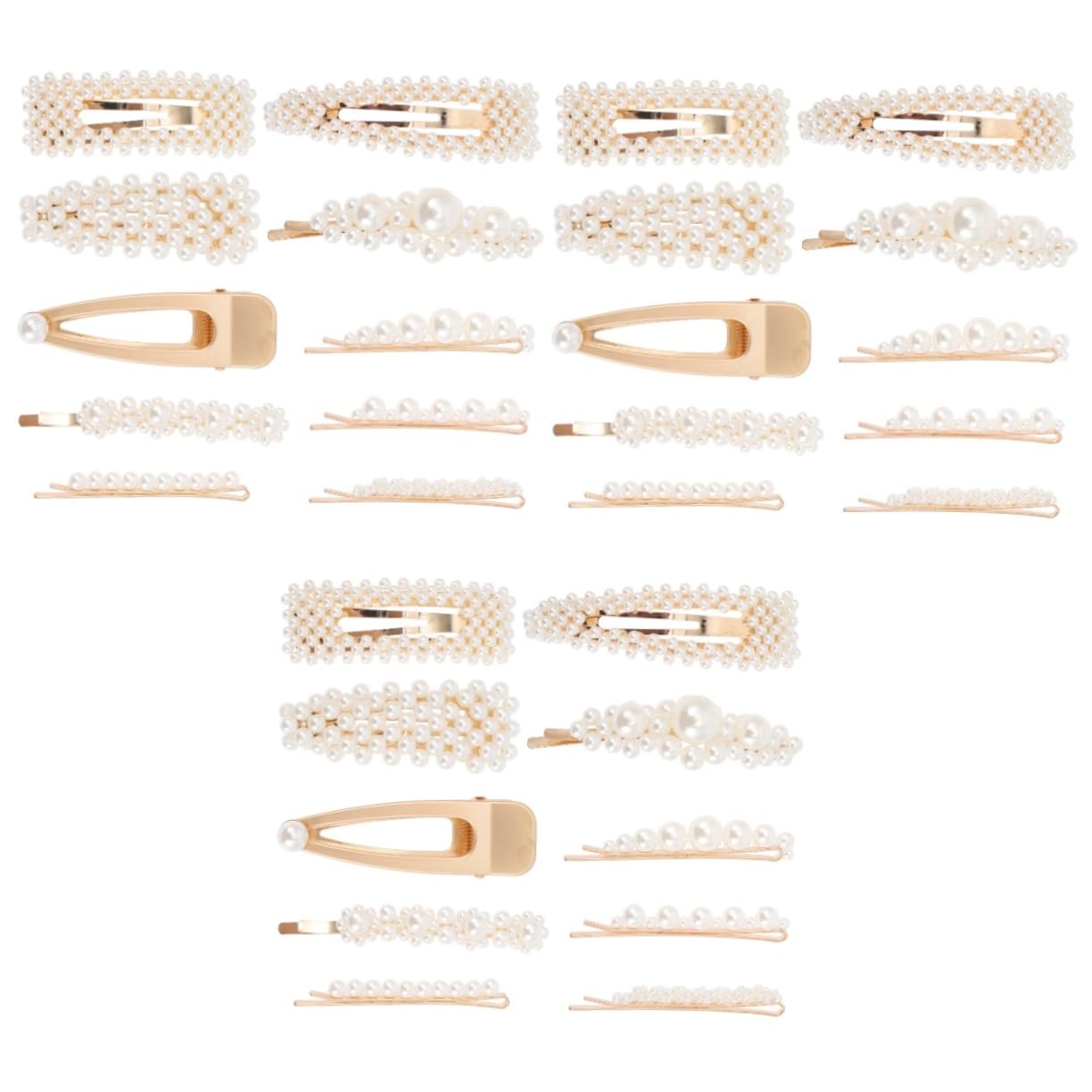 minkissy 30pcs Perle Haarspange Set Diademe für Mädchen Perle Haarschmuck Acryl Haarspange Perle Haarspange Haarschmuck für Mädchen Damen Anzüge Miss Hochzeit Legierung Weiß Klaue Clip