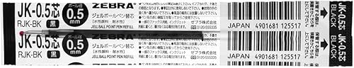 Miniatura 2 de Zebra B-RJK-BK - Recambios de bolígrafo de gel, multicolor, multifuncional, JK-0.5 núcleos, negro, 10 piezas