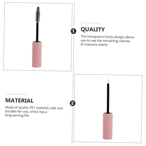 Miniatura 4 de POPETPOP 4 unids delineador de ojos, contenedor transparente, tubos de brillo de labios, maquillaje de labios, brillo de labios, botella de rímel