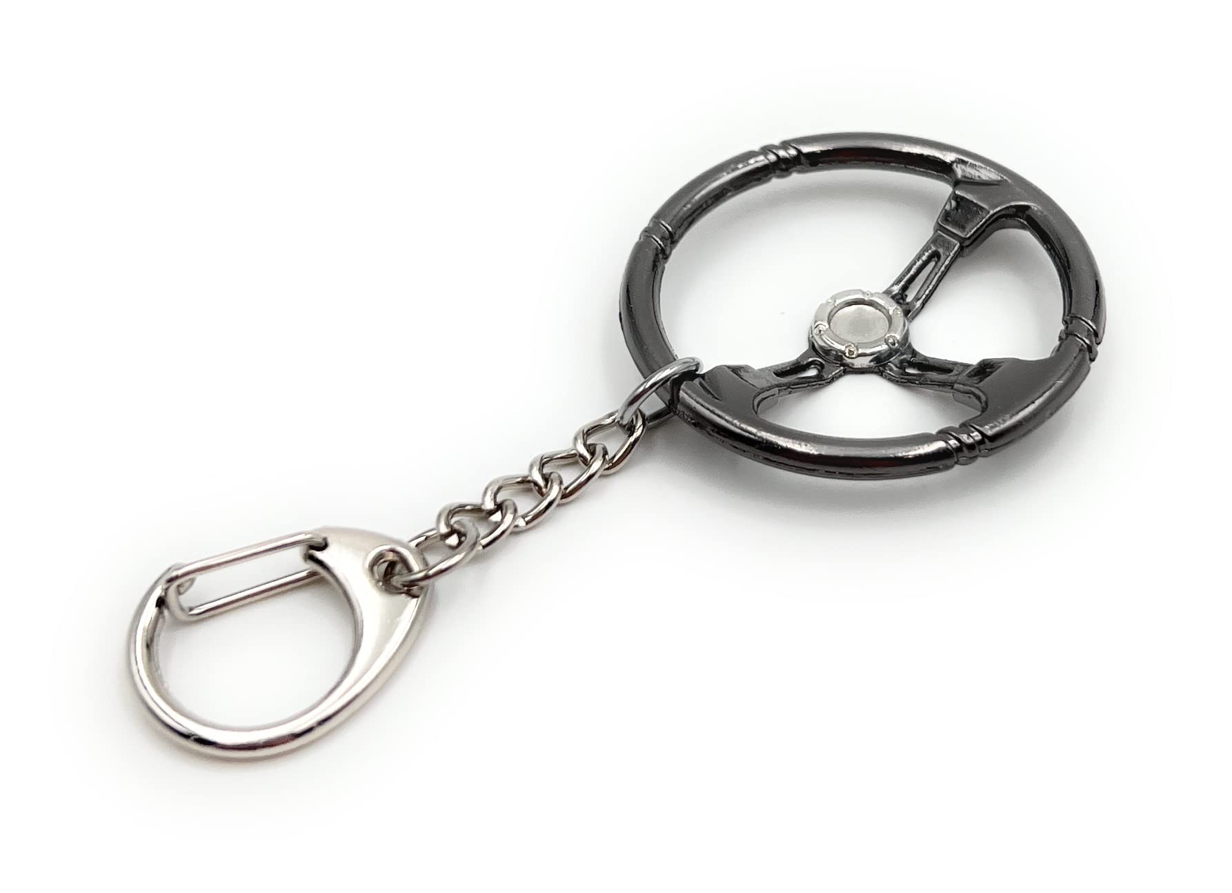 H-Customs steering wheel black car steering wheel tuning keychain pendant black
