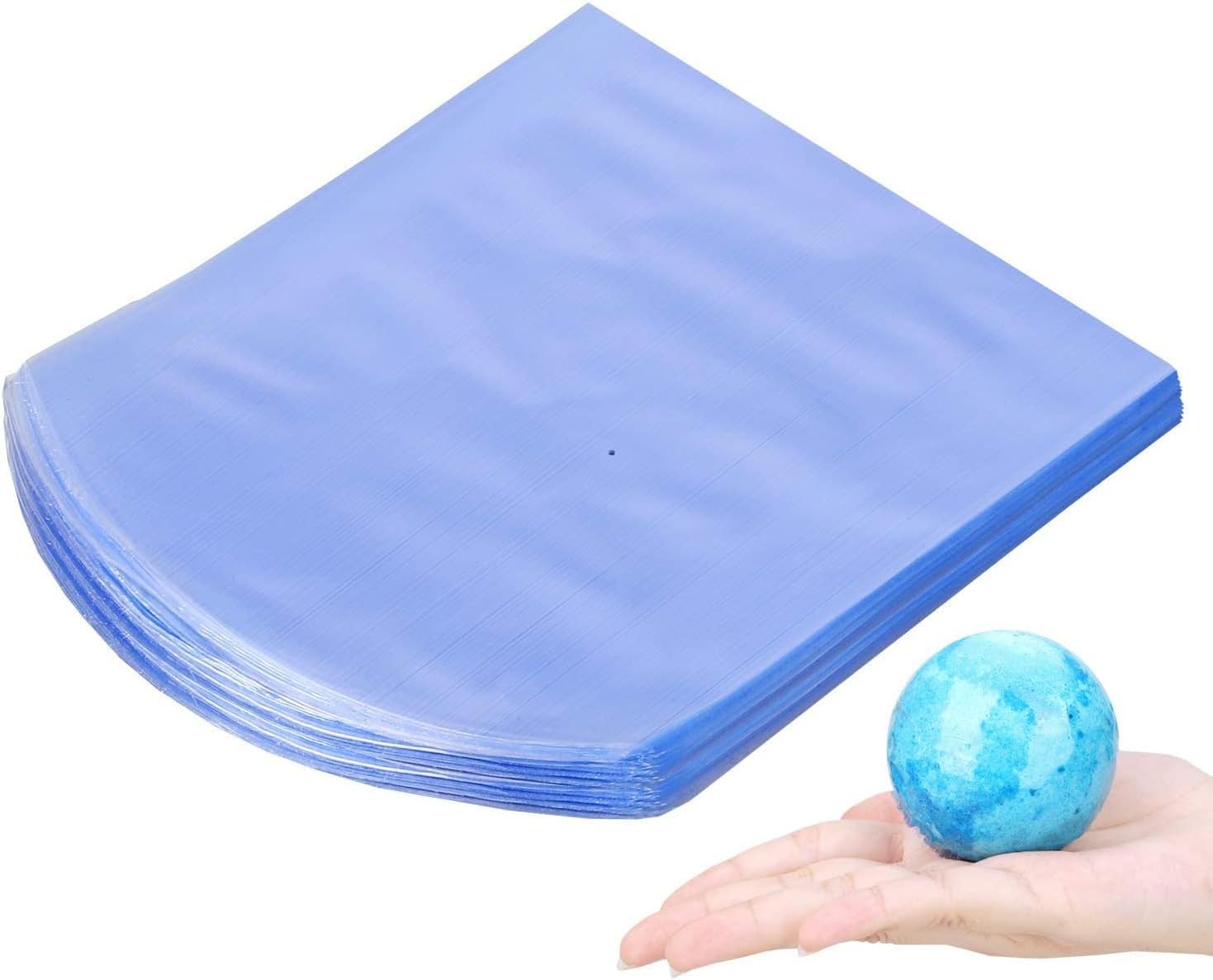 COQOFA 200 Pcs 6X6 Inch Bath Bomb Bags PVC Heat Shrink Wrap Bags for Bath Bombs Soaps Round Clear