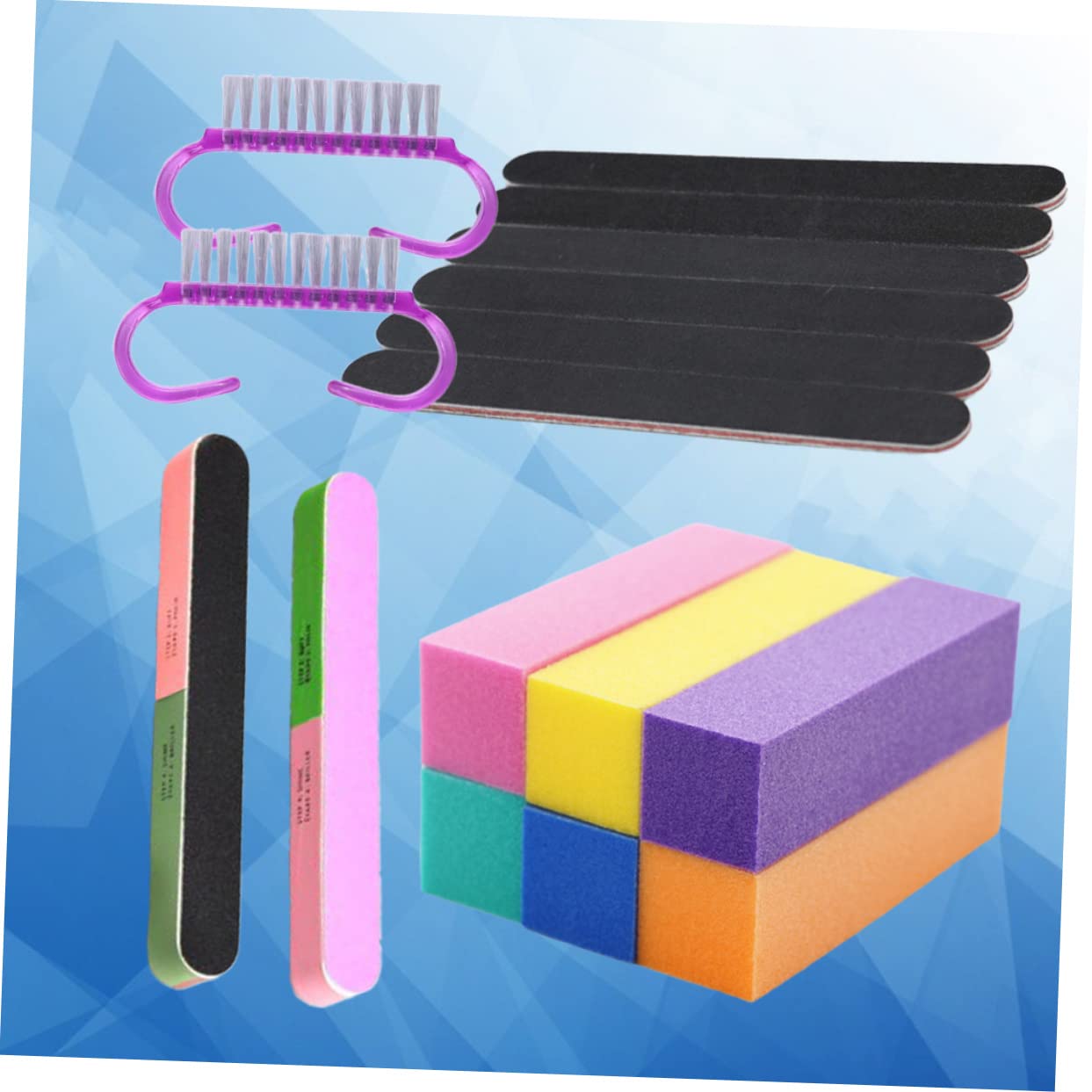 MAGICLULU 3juegos Limas y Pulidores De Uñas De Manicura Para Uñas Acrílicas y Postizas Cepillo Mini y Bloques De Pulido Para Manicura y Pedicura