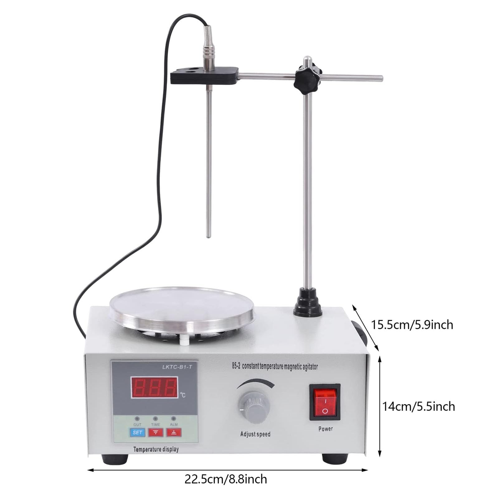 Agitatore Magnetico con Piastra riscaldante, agitatore Digitale con Piastra riscaldante, agitatore Magnetico con Display Digitale a LED per agitazione nella Ricerca scientifica Piastra
