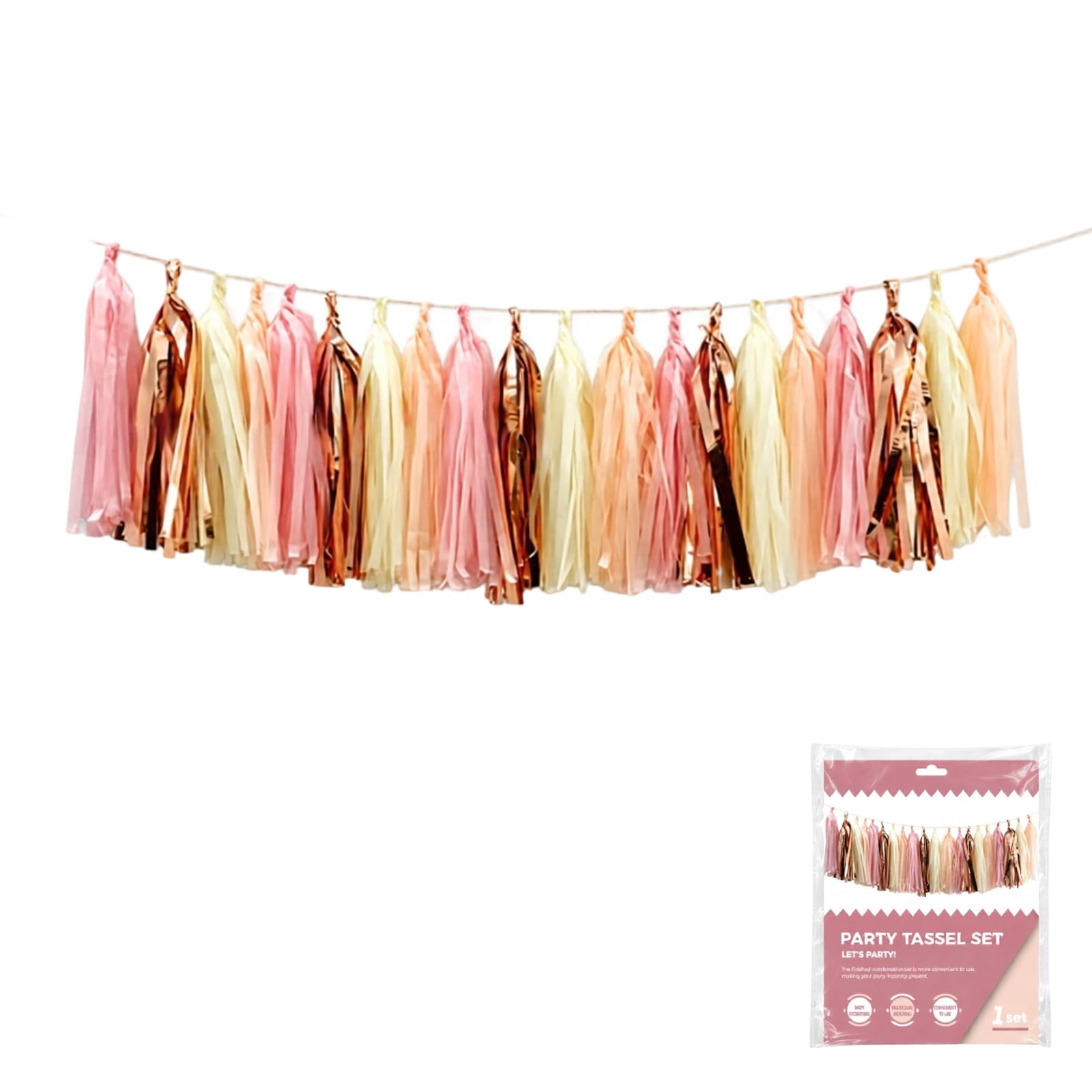 VRTEJPL Doorway Garland, 15 Fringe Pieces on String for Backdrop Styling, Wall Decor, and Party Table Displays Fringe Backdrop Wall Doorway Dessert Table Celebration Event Display