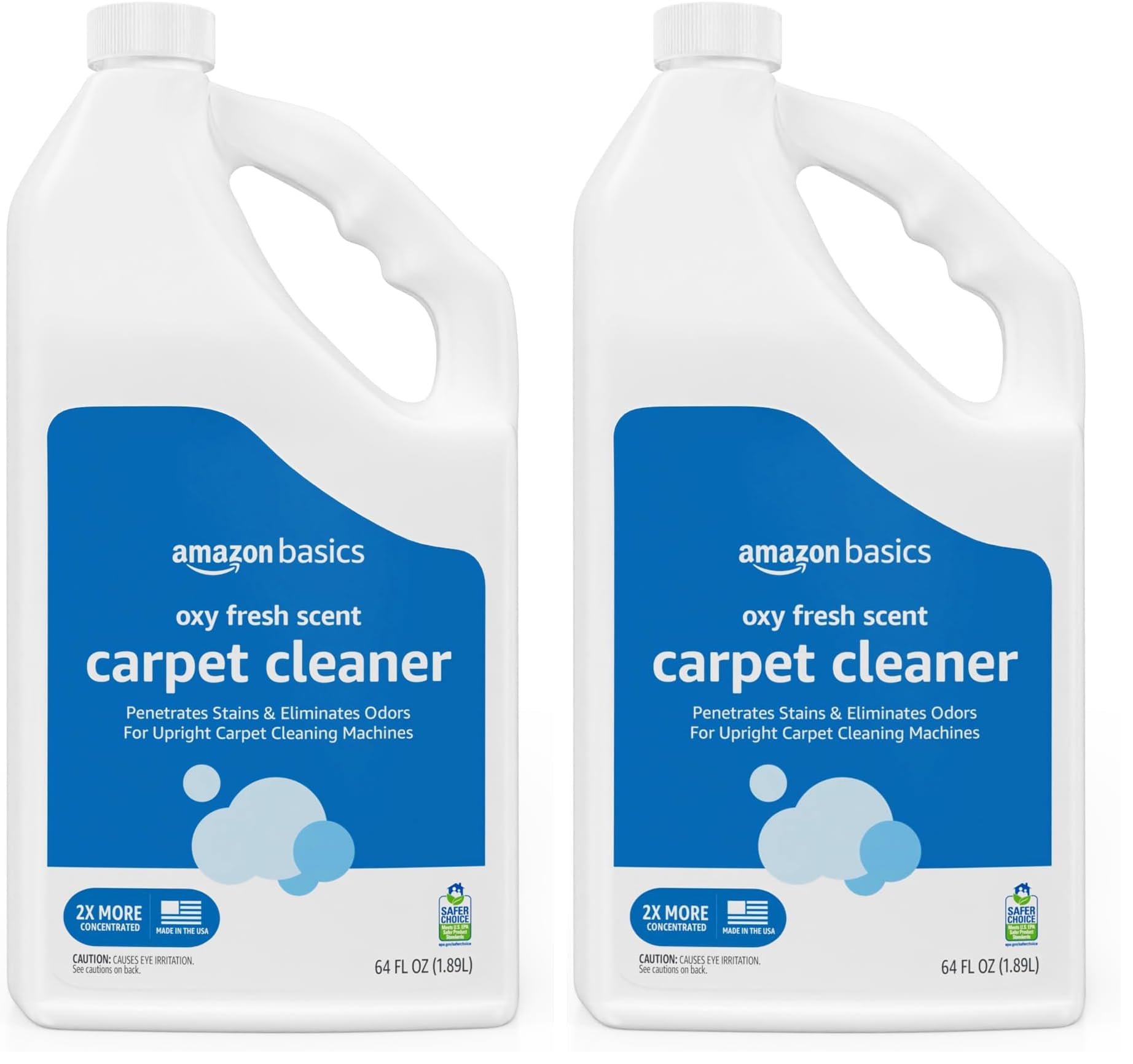 Amazon Basics Oxy Carpet Stain Remover Cleaner, Fresh Scent, 64 fl oz (Pack of 2)