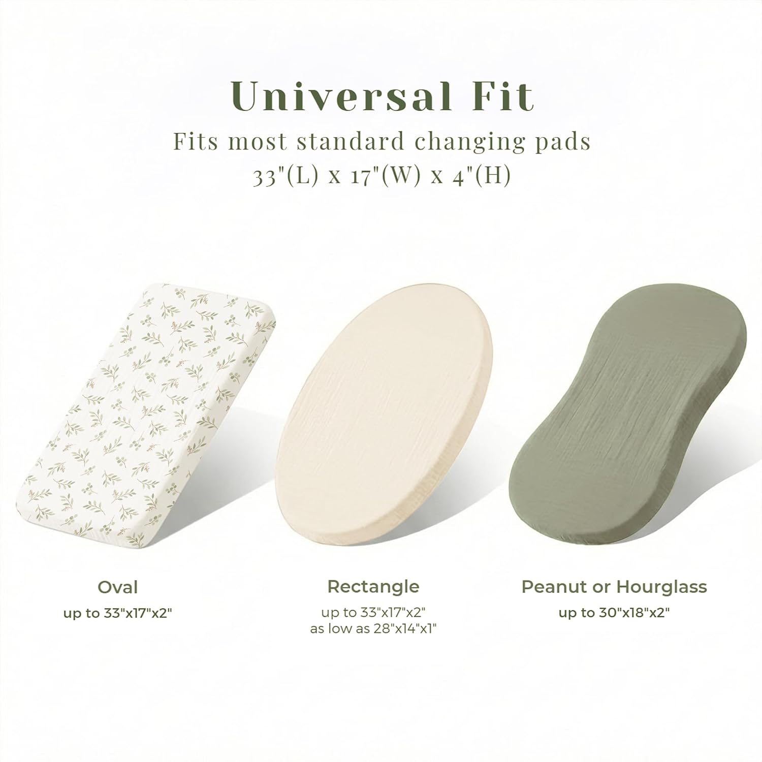 3 Pack Muslin Changing Pad Covers for Boys and Girls | 100% Soft Cotton Changing Table Cover, Breathable Baby Nursery Diaper Changing Pad Sheets