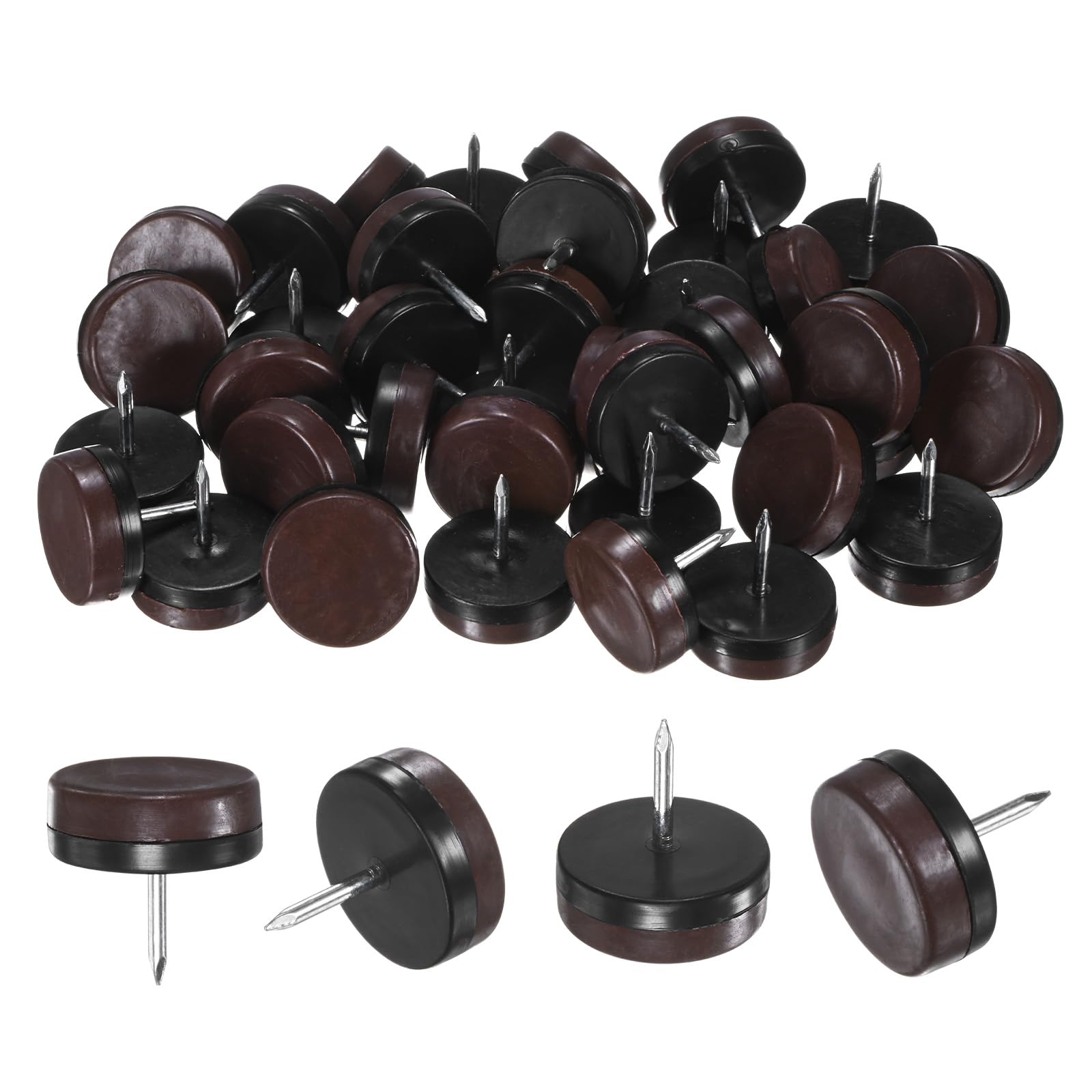 M METERXITY 40-Pack Furniture Sliders, 1.1" Nail-on Chair Leg Protectors for Hardwood Floors/Table/Chair/Wooden Floors