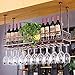 ZXFDMSWJ Botellero de Techo con Soporte de Vidrio al revés, Soporte de Copas de Vino Colgante de Hierro de Estilo Simple Vintage Estante de decoración de Techo para Bares, restaurantes, cocinas