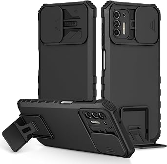 Case for Moto G Stylus 2021 Case, Motorola G Stylus 4G 2021 XT2115 Case with Slide Camera Lens Kickstand Military-Grade Bumpers Armor Protective Cover for Motorola Moto G Stylus 2021 4G Black