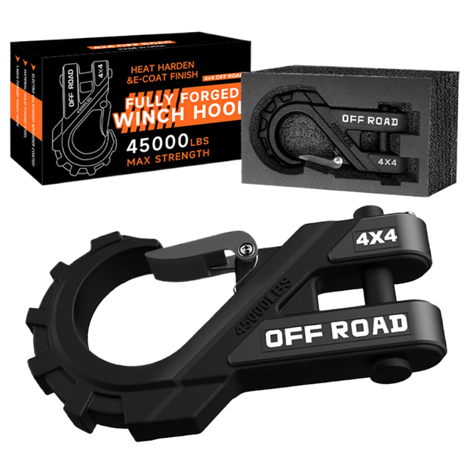 ATV Winch Hook - Connettore per rimorchio pesante, Hook Offroad Steel Grow | Collegamento della catena di sicurezza del rimorchio, clip per gancio per rimorchio SUV, programma di recupero auto