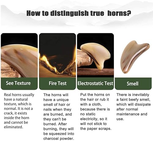 Miniatura 5 de Tabla de raspado de cuernos de búfalo africanos naturales hecha a mano para cara, ojos y cuerpo para desintoxicación de masaje, masaje de spa,