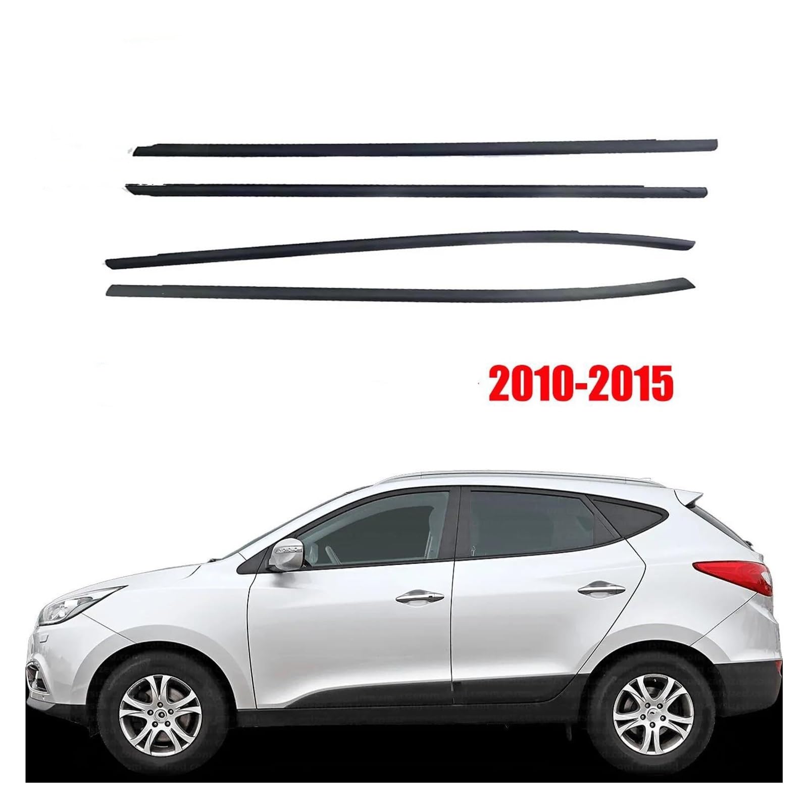 Guarnizioni per finestrini Auto Hyundai Tucson IX35 2010-2015 Hatchback, 4 Pezzi, Gomma per Porte Esterne.