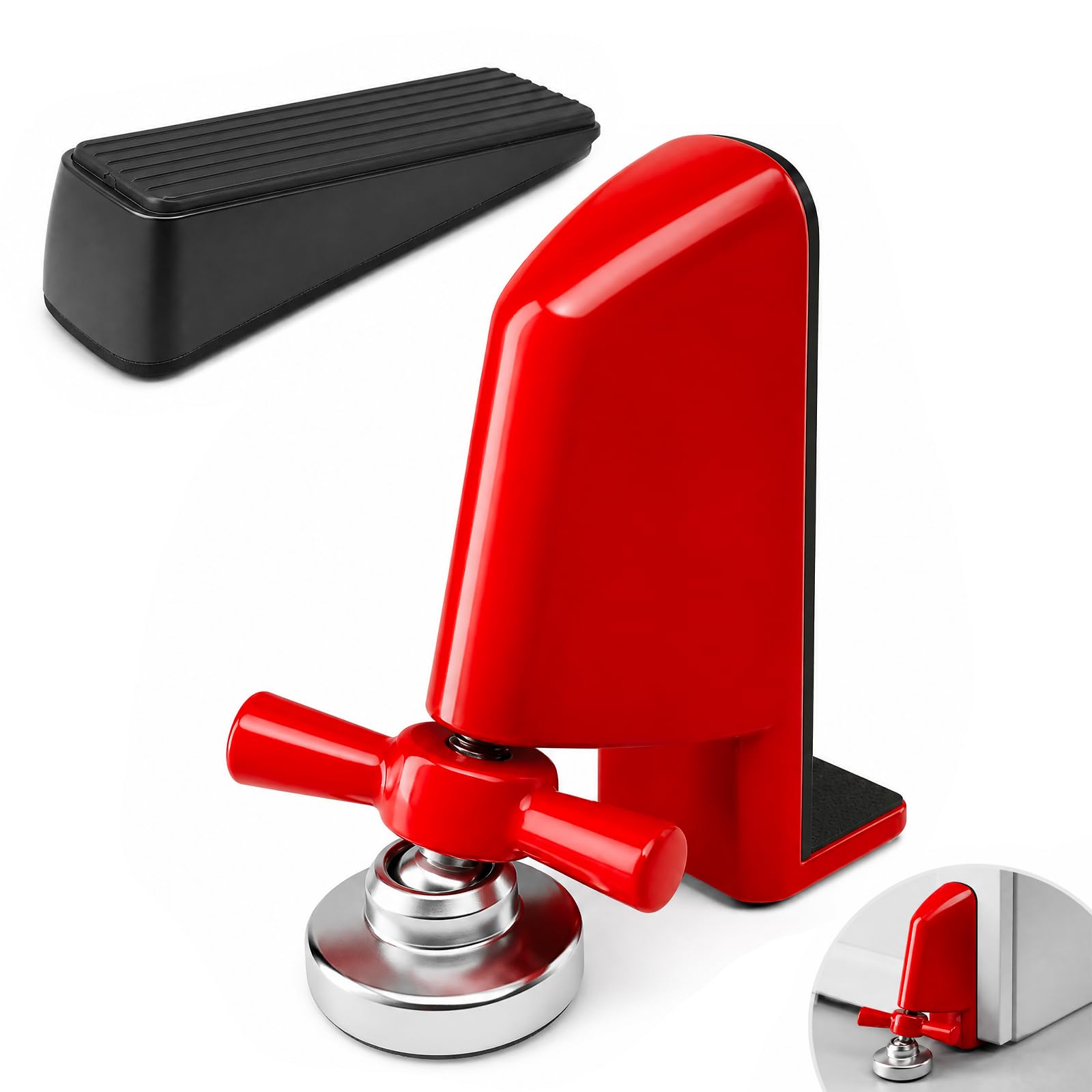 Portable Door Lock Stopper, Adjustable Anti-Theft Door Blocker for Hotel Rooms & Added Security, Door Jammer for Inside Doors with Door Wedge, Hotel Door Lock with Non-Slip Base, Easy Installation