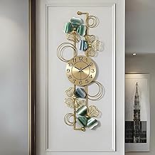 Decor Wishes ® Analog Metal Wall Clock for Living Room Stylish Antique Big Wall Decor Clock Metal Unique Wall Clock for Bedroom (3.Flower), gold