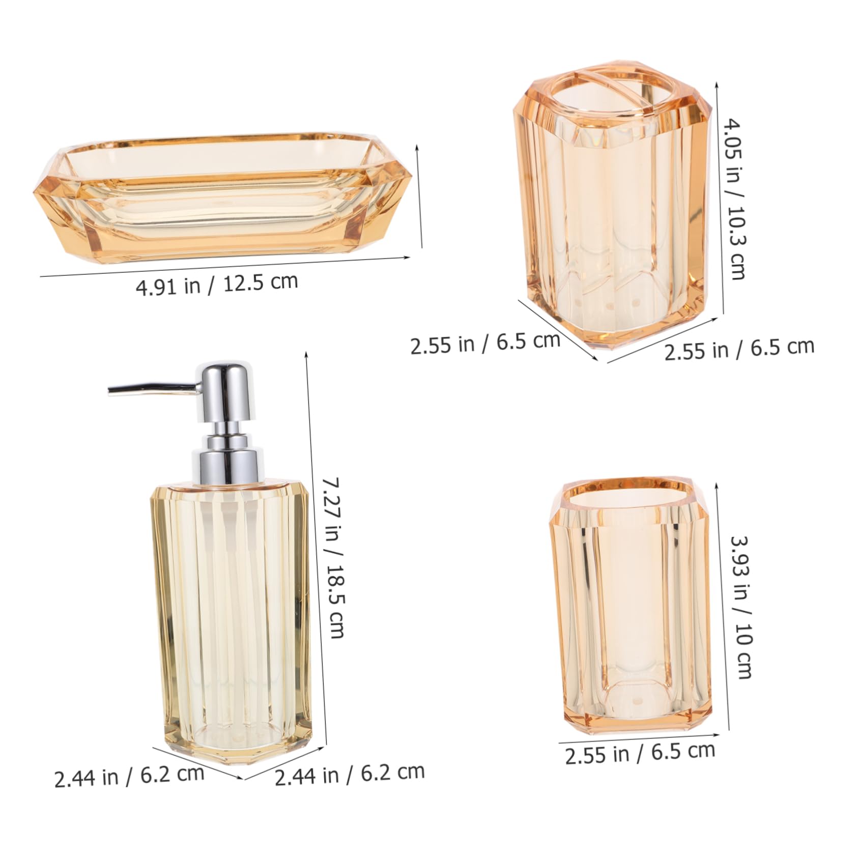 Mipcase Accessori per Bagno Portaspazzolino in Materiale Sicuro Dispenser di Sapone Bicchiere per Spazzolino Portasapone Design Elegante Superficie Liscia Duraturo e Affidabile