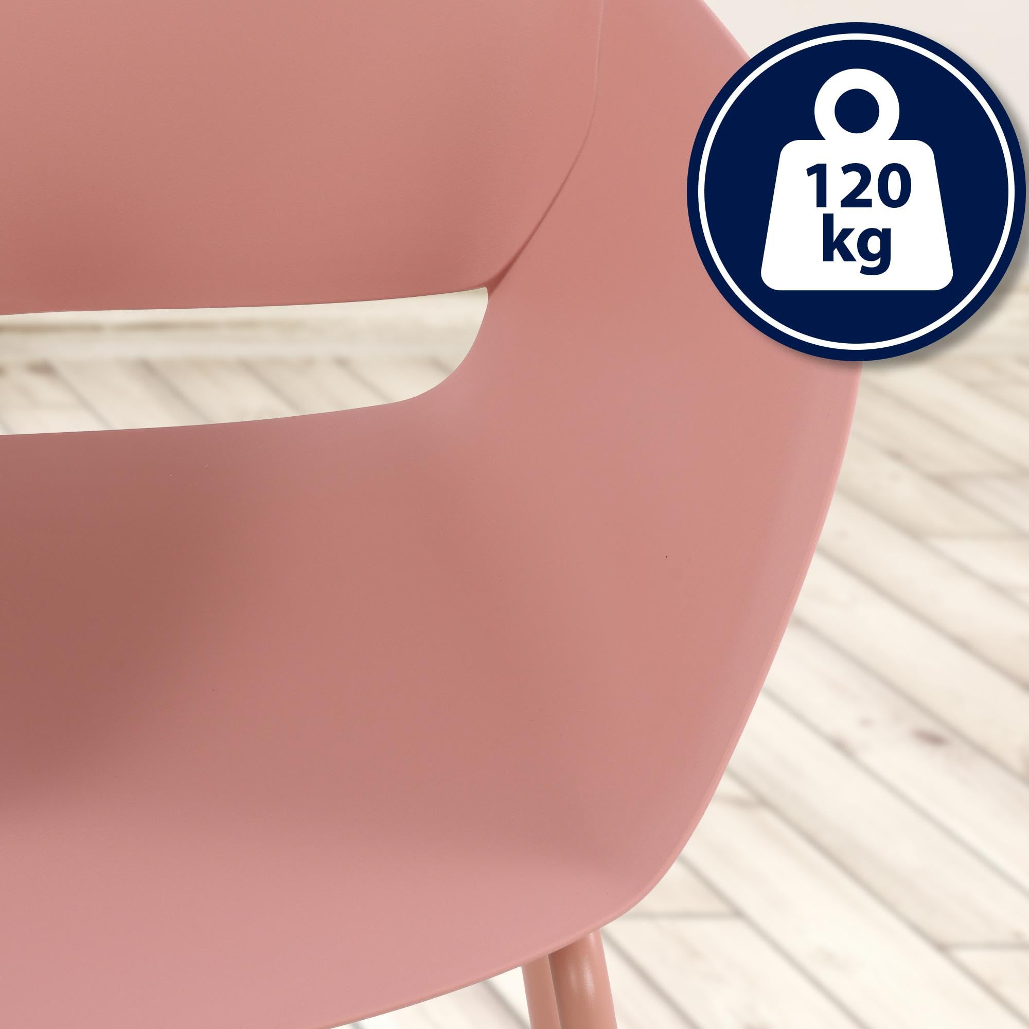 CLP Gruppo di sedute Velvena per il giardino I Set composto da tavolo Velva e sedie Alpena I Mobili da giardino | Colore rosa Contenuto del set 2 sedie