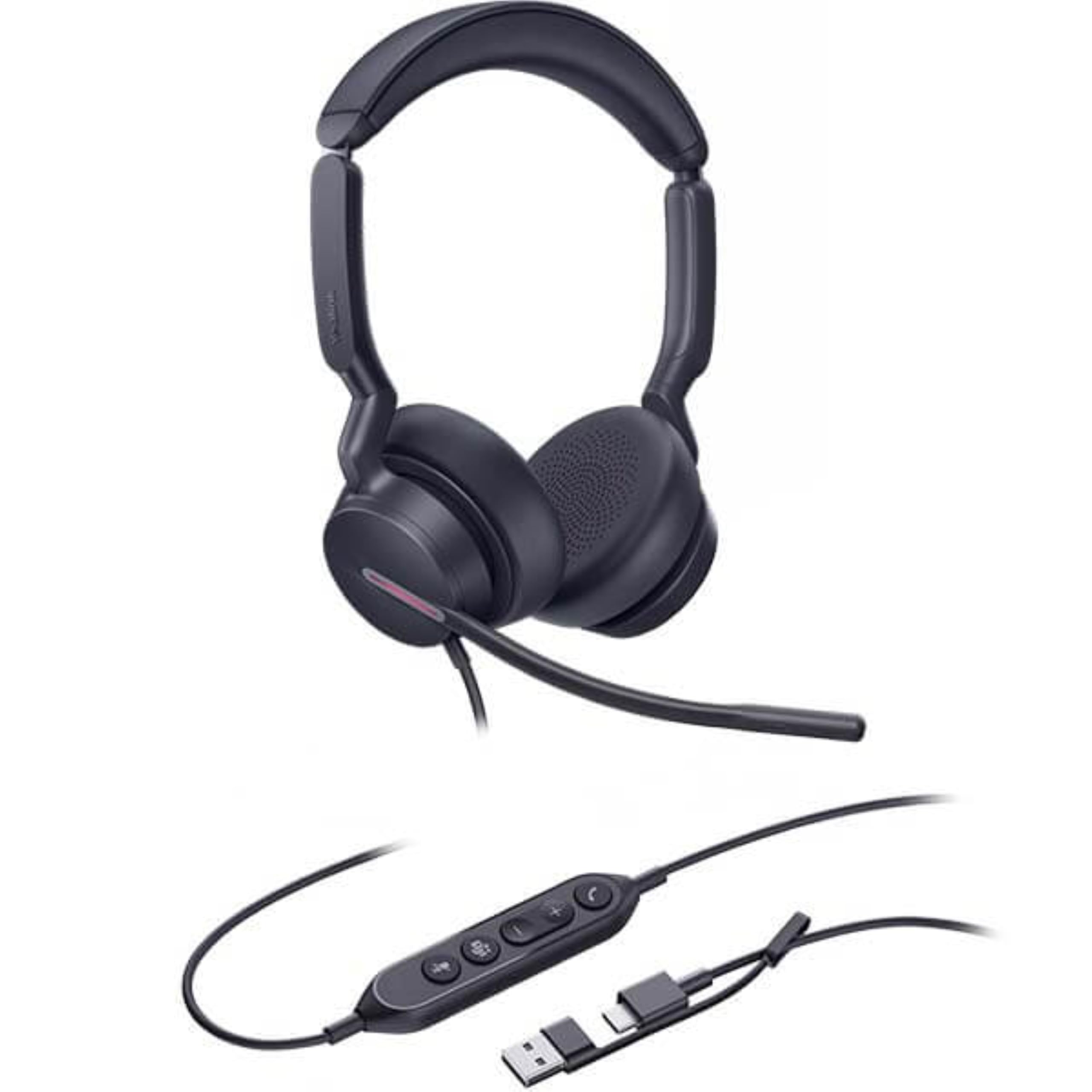 Yealink UH46 Dual USB Wired Headset with USB-C/A Adapter, UC variant