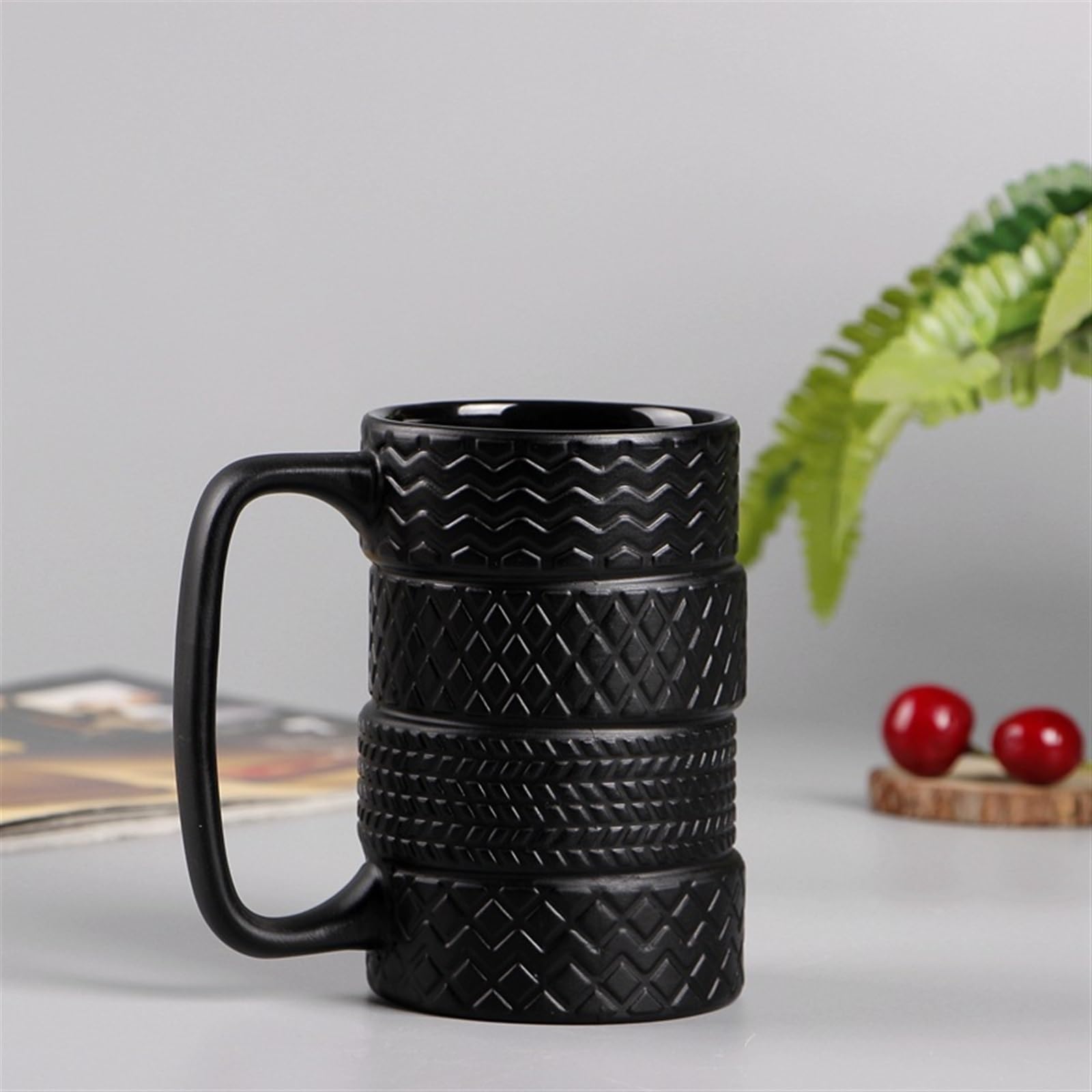 Kubek na wodę Opona Ceramiczny kubek Duża pojemność Porcelana Kawa Mleko Herbata Czarne kubki Prezenty