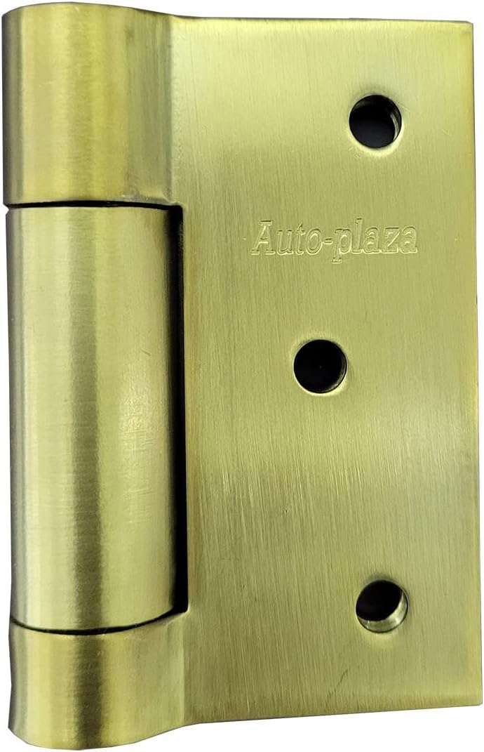 2 works (4pcs) Golden Self-Closing Stainless Steel Door Hinge Spring Door Hinges Brass Heavy Duty Square Thickness 3mm (75mm (3 Inch)) - Image 3