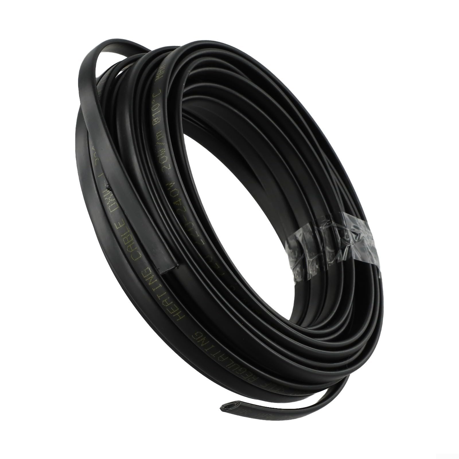 Nastro riscaldante autolimitante da 20 W/per m, 50 m, per cavo piatto, tubo dell'acqua, congelamento, protezione per tetto, scioglimento della neve, rivestimento in PE (50 m)