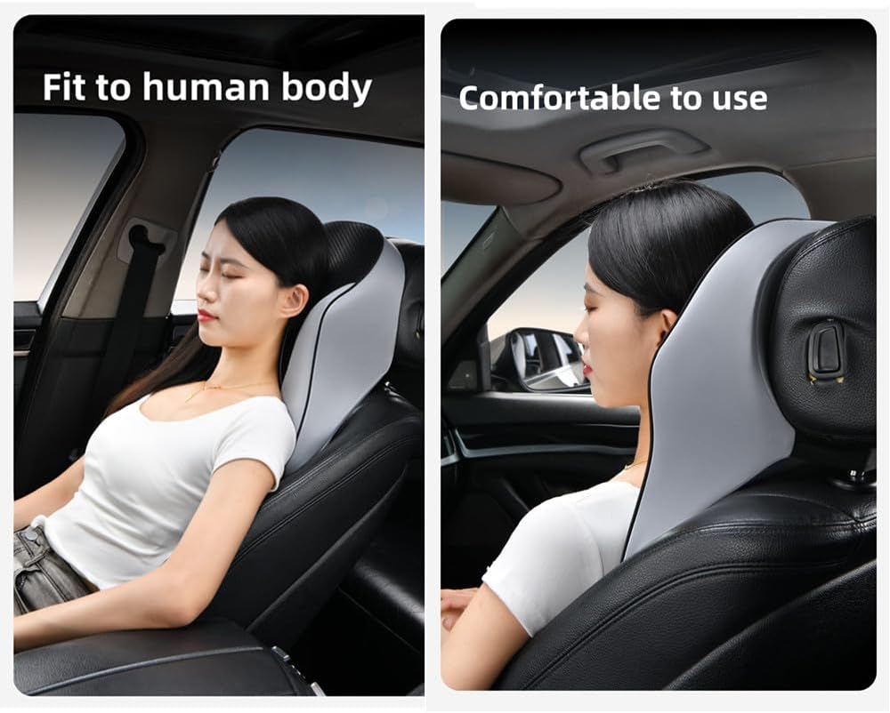 Car Neck Pillow, ergonomically Designed to Alleviate Neck Fatigue, 100% Memory Foam, Adjustable Belt and Breathable Detachable, Suitable for Most car Seats - Image 3
