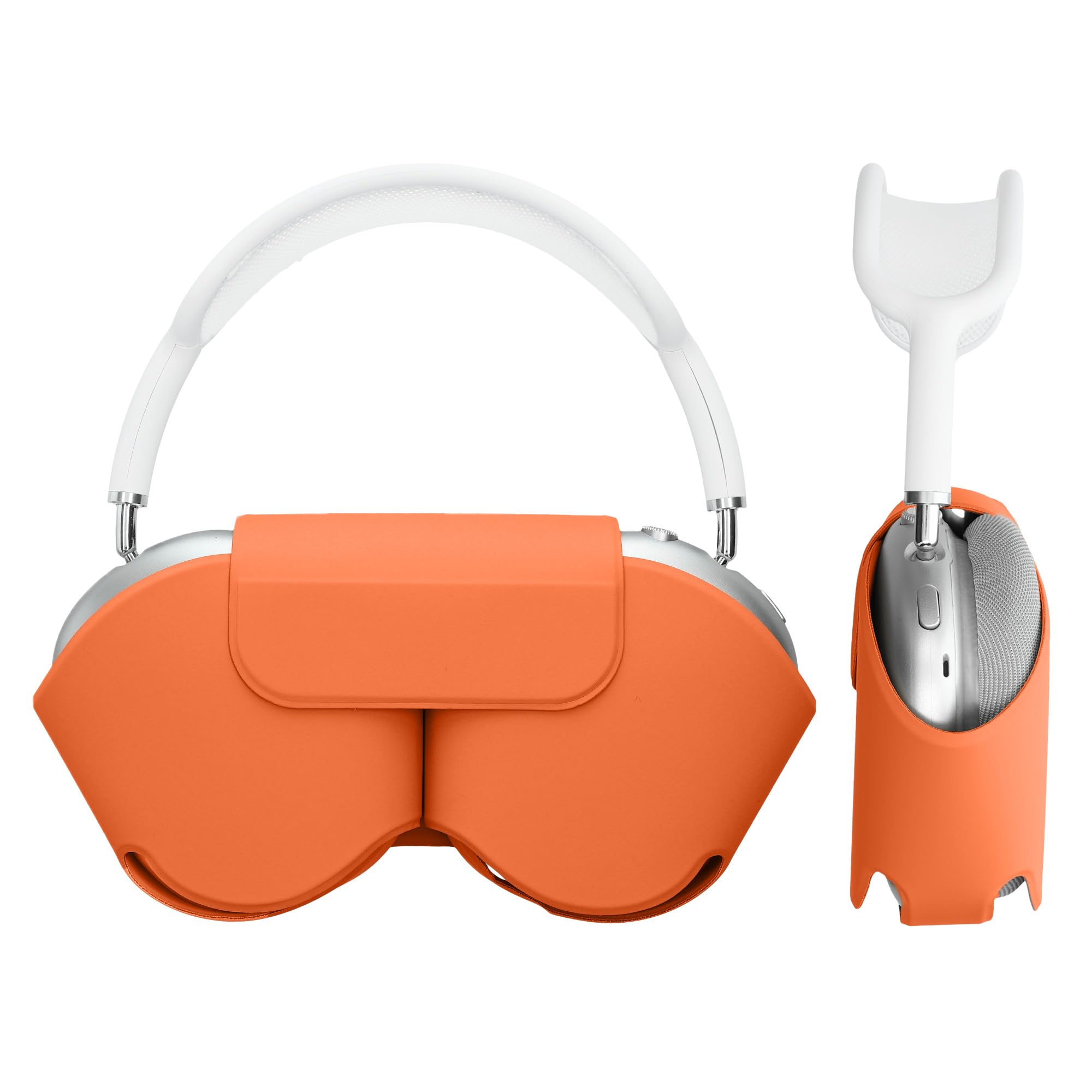 kwmobile Cover for Apple AirPods Max Case - Sleep Mode Compatibility - Polyester Case for Headphones - Summer Orange