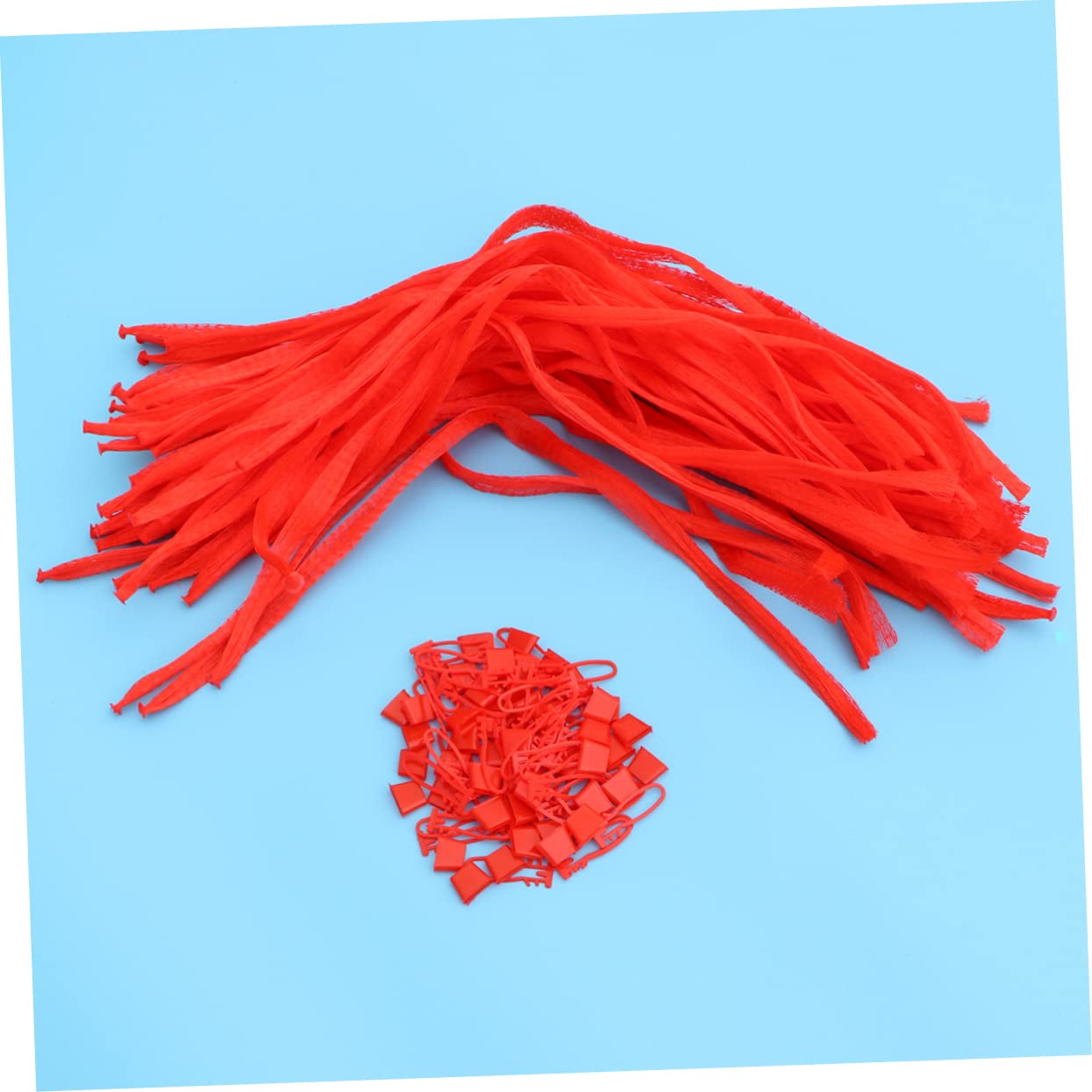 TOPBATHY 100 Piezas Bolsas de de Malla Bolsas Reutilizables para agrícolas Bolsa de supermercado Neta de plástico de Red Bolsa de Compras de Frutas Rojo