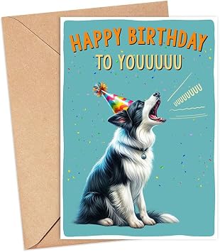 Border Collie Dog Card - Birthday Card For Dog Owner - Funny Border Collie Dog Birthday Card - Gift For Border Collie Dog Lovers - Gift For Dog Moms - Dog Dads - Happy Birthday To Youuuu