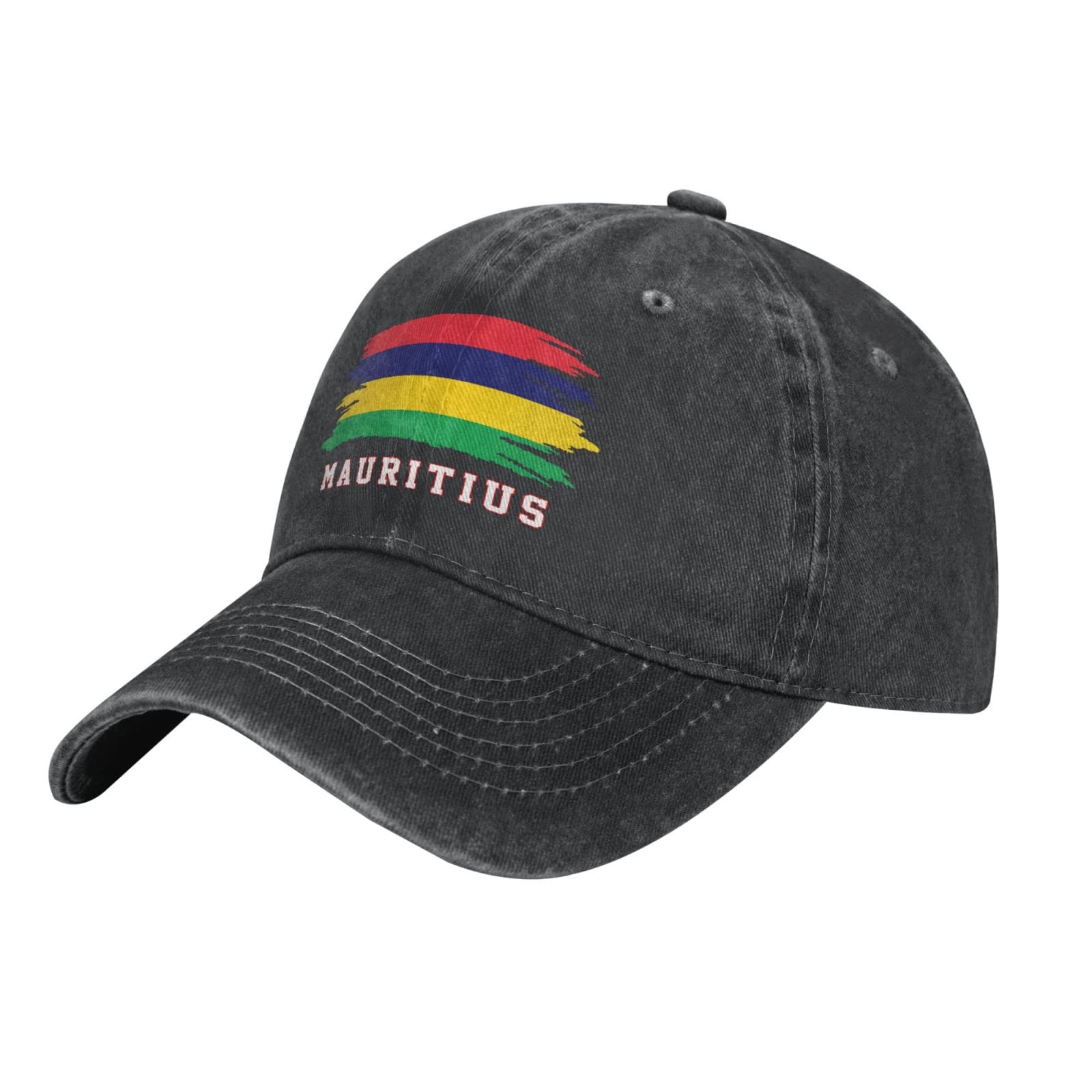 YINGD Cowboy Baseball Cap Mauritius Flag Mauritians Adjustable Sun Hat Breathable Unisex Baseball Cap for Men Women