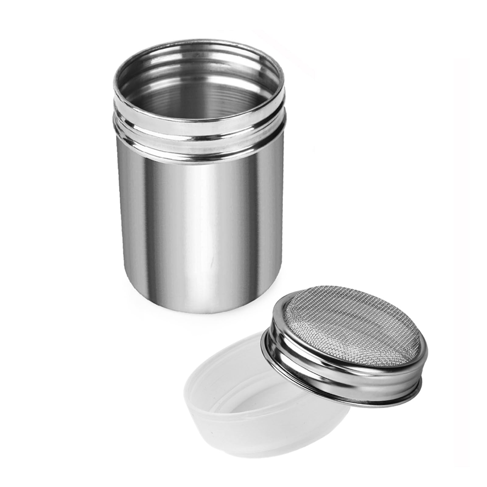 Accmor 10oz Powdered Sugar Shaker Duster, Cinnamon Shaker Flour Duster Sifter, Stainless Steel Fine Mesh Shaker for Sugar Flour Cocoa Coffee Bar, 1 Pack