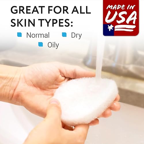 Miniatura 8 de IMPRESA Paquete de 20  2 texturas Esponjas faciales para limpieza diaria y exfoliante suave, almohadillas exfoliantes estilo Buff Puff para eliminar