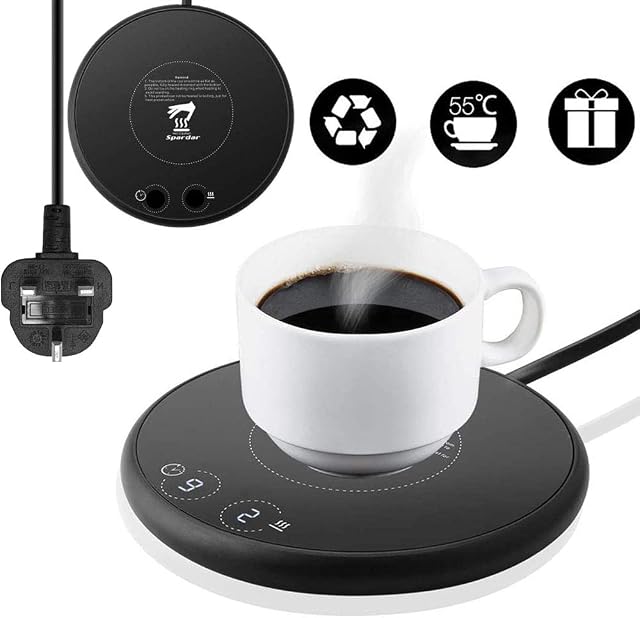 Smart Coffee Mug Warmer Electric Beverage Warmer Timing function,With Two Temperature control for Office or Home Use with Electric Cup Beverage Plate