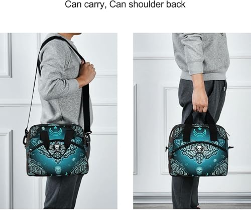 Miniatura 6 de MNSRUU Bolsa de almuerzo aislada con diseño de calavera de mariposa, misticismo, bolsa de almuerzo reutilizable con correa de hombro ajustable