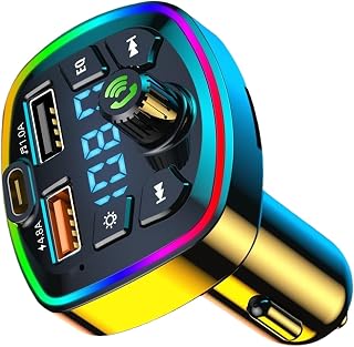 Wireless FM Transmitter To Car - Digital Display Receiver,FM Radio Adapter With 2-Port Fast Charging,For Use In Vehicle With Radio Phone PC During Travel For Hands-Free Calls | FM Radio Adapter Med 2-Port Snabbuppladdning För Användning Med Bilmusik, Telefon, PC, Under Road Trip Och Hands-Free Samtal